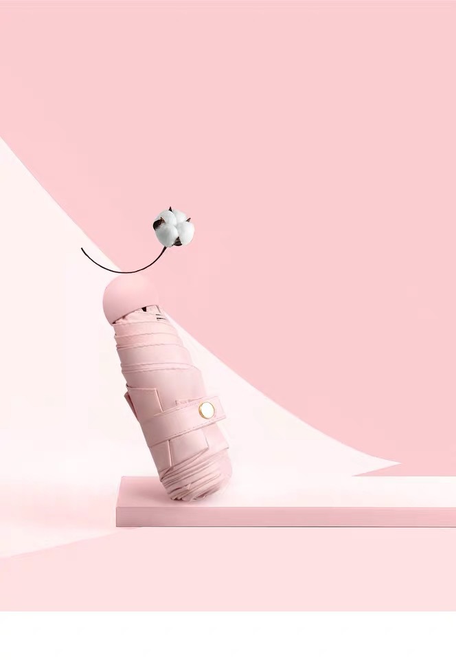 五折伞迷你便携黑胶太阳伞口袋晴雨两用雨伞防晒遮阳伞六折胶囊伞详情58