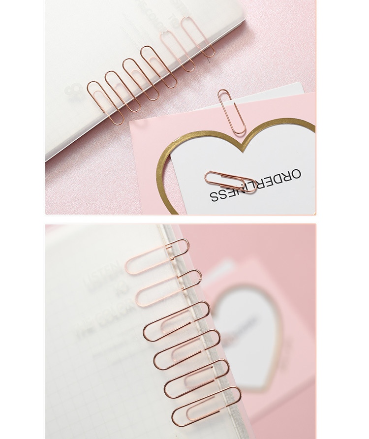 Lidemei InS-style rose gold electroplated pin Long tail clip paper Clip multi-functional creative office set pic 14