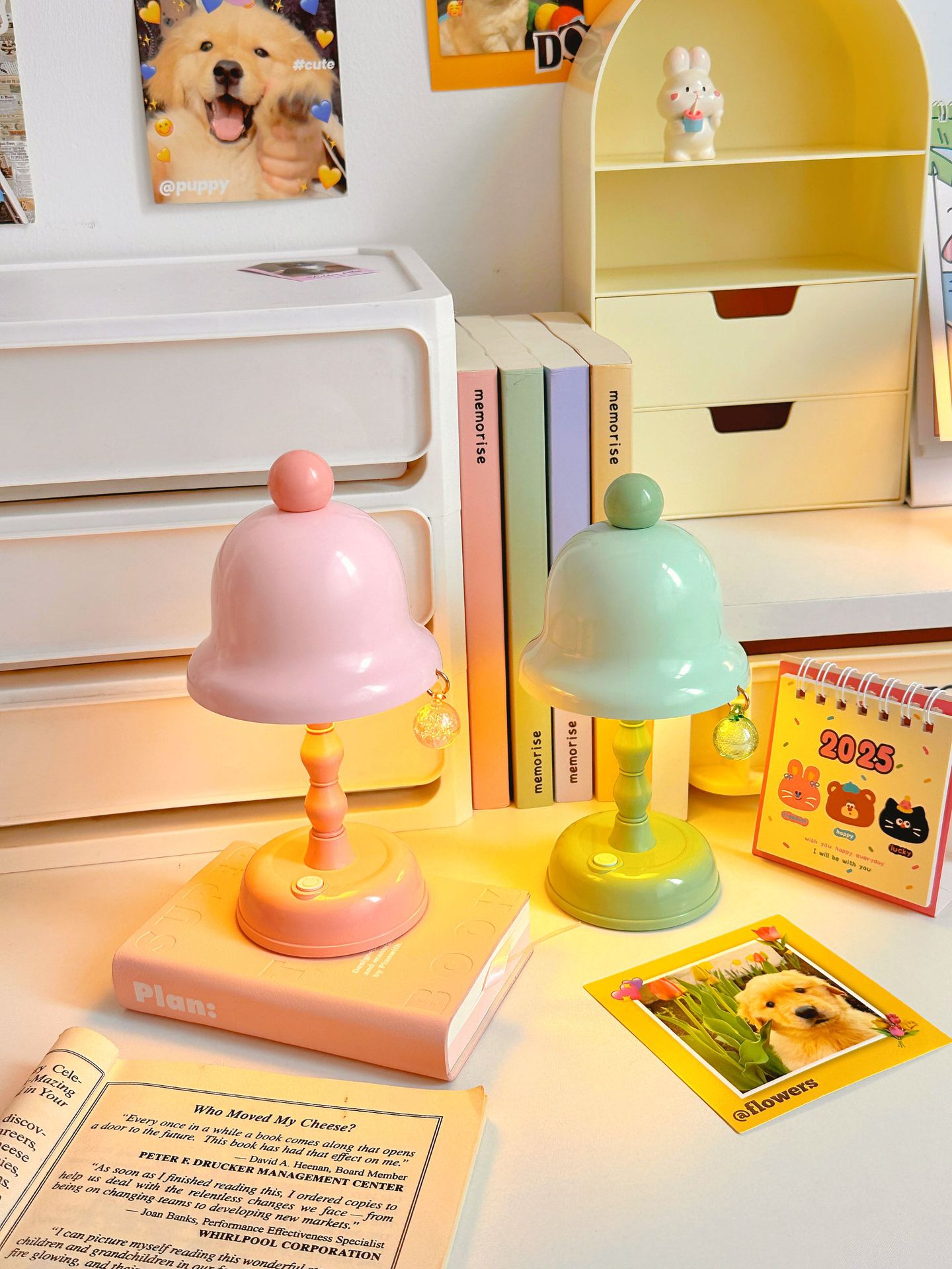 Special desk lamp for student study, small bedside lamp for dormitory bedroom, decorative item, cute battery-powered ambient light pic 6