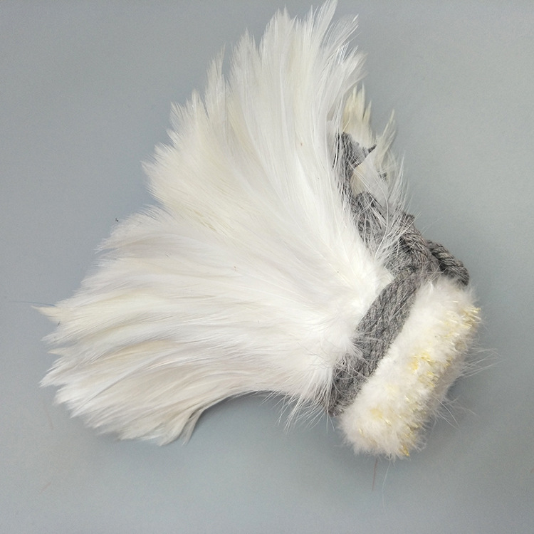 源头厂家供应5-6白项毛鸡毛卷 头花胸花DIY道具服装辅料 彩色羽毛详情16