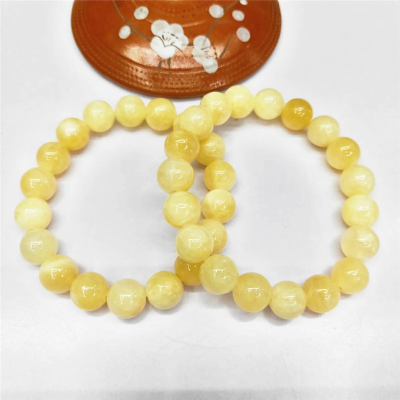 Wholesale of new type of natural beige jade bracelets, DIY beige jade bracelets, direct sales from the manufacturer of natural stone bracelets pic 4