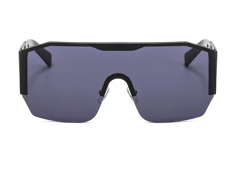 European and American fashionable one-piece glasses for men and women, large-framed sunglasses for street snaps, wide-leg anti-ultraviolet head glasses pic 19
