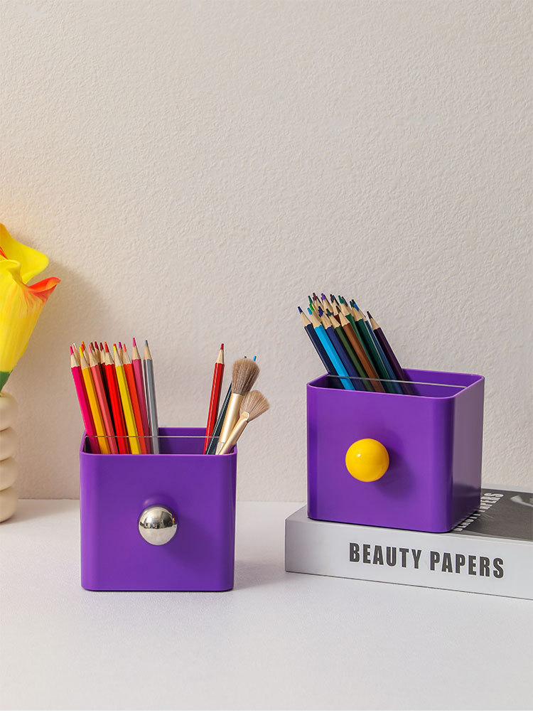 Minimalist style office stationery pen holder, office student desktop oil painting brush stationery storage and organization pen holder pic 10