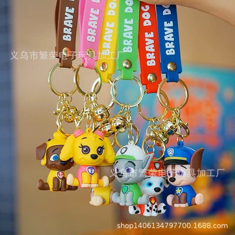 卡通汪汪队硅胶钥匙链可爱立体公仔汽车小挂饰创意情侣书包钥匙扣详情1