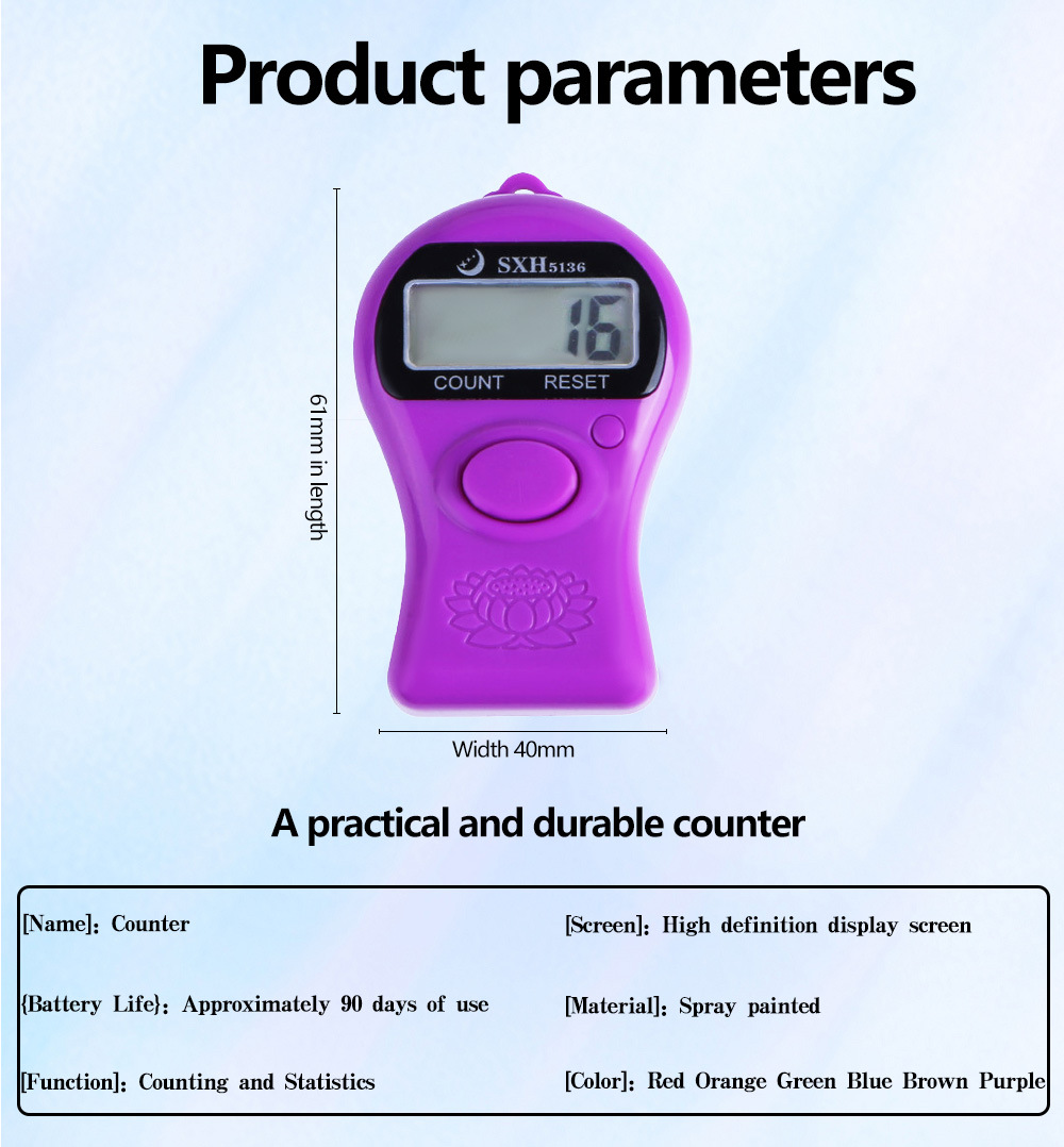 Large-screen electronic display, long lanyard battery, five-digit automatic sleep, No. 7 dry battery, durable counter pic 5