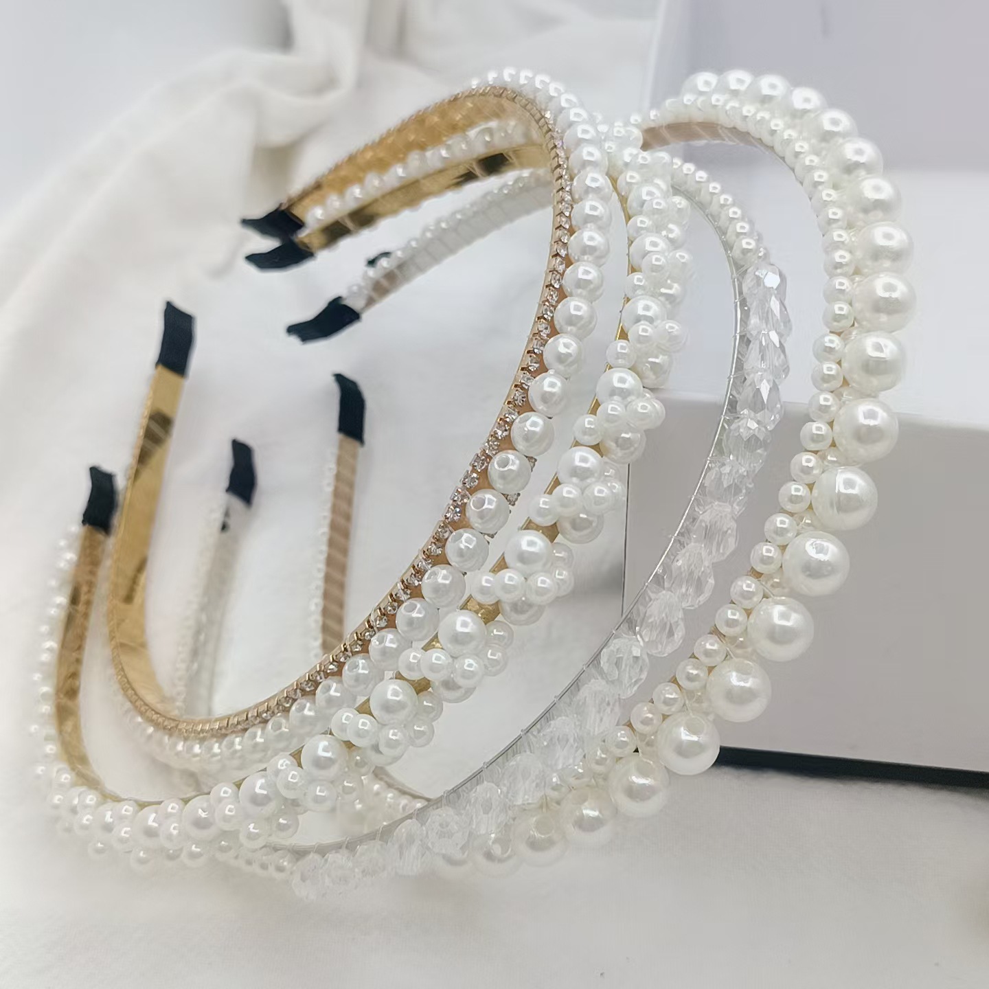 Pearl hairband for women, Super fairy French headband, hair tie, new style 2024, elegant high headband for the top of the head, external pressure hairpin headwear pic 20