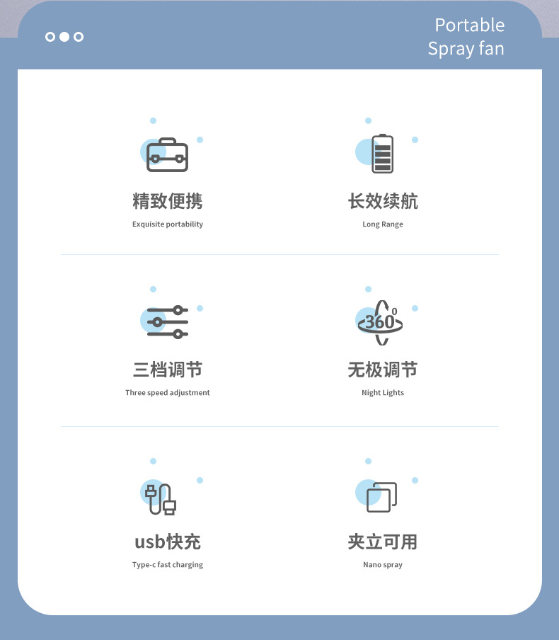 Cross-border USB clip fan, desktop fan, dormitory and office dual-purpose plug and charge desktop clip fan, air circulation fan pic 3