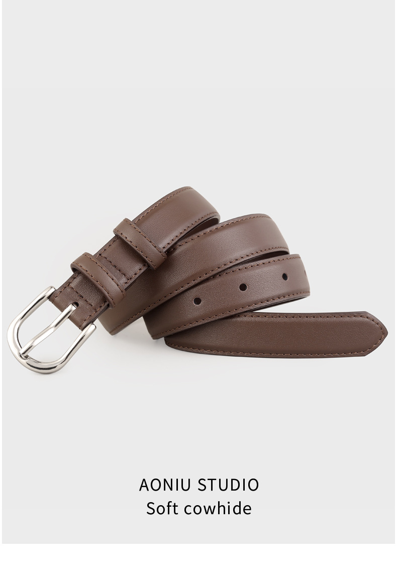 Leather belt for women 2025 new style top layer cowhide needle buckle belt decoration with denim belt direct supply from the manufacturer pic 13