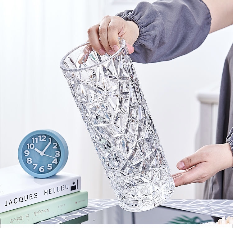 Yuxing Glass Large Glass Vase, transparent hydroponic decorative vessel, home living room lily and rose flower arrangement, hydroponic plant container pic 7