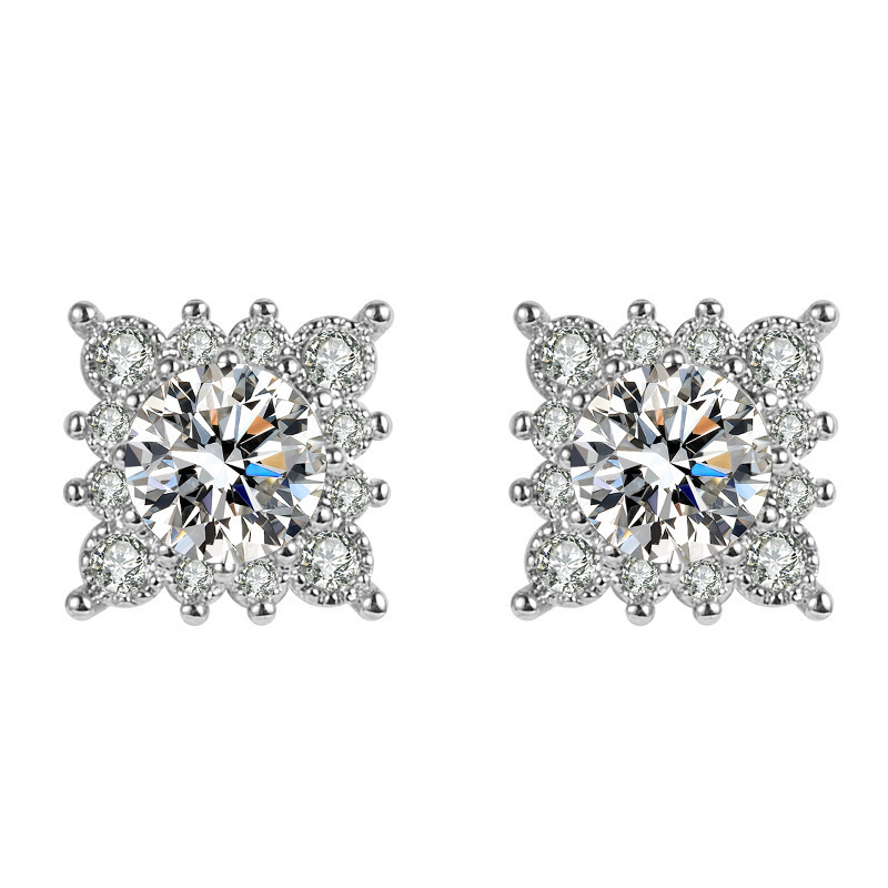 直播仿真莫桑石耳钉女ins爱心S925纯银针锆石六爪莫桑石耳环耳饰详情23