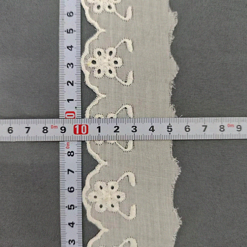 Wholesale of cotton embroidered lace, hollowed-out lace, embroidered skirt hem, clothing accessories, milk silk, perforated, barcode 2.5 pic 82