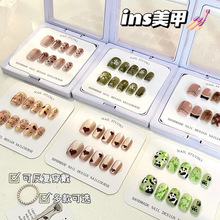 Summer InS-style wearable nail jelly glue with a high-end feel, short nail pieces, plastic finished nail art wholesale pic 5