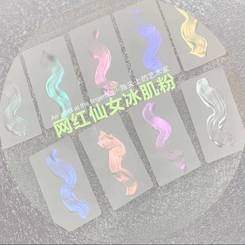 Japanese-style internet-famous nail art pearlescent powder, Aurora powder, fairy magic mirror powder, decorative items, transparent color, special ice skin powder for nail salons pic 3