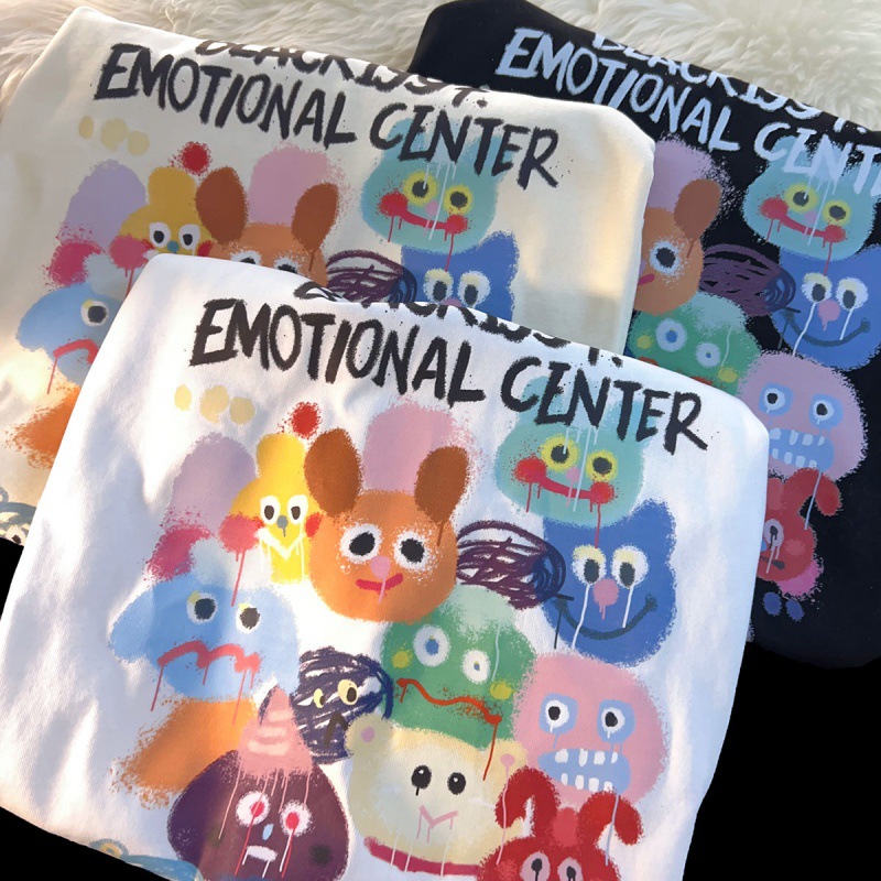 B1285#特价#220克（精梳紧密）夏季国潮新款印花短袖T