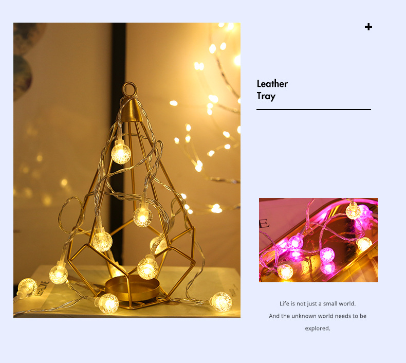 led string lights, spherical string lights, colored lights, flashing lights, rainproof batteries, small colored lights, Christmas courtyard decoration, spherical string lights pic 2