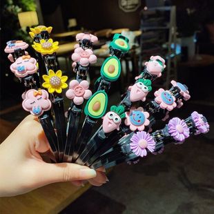 日系哑光彩色金属U型发簪盘发女汉服简约现代发钗可爱丸子头簪子详情9