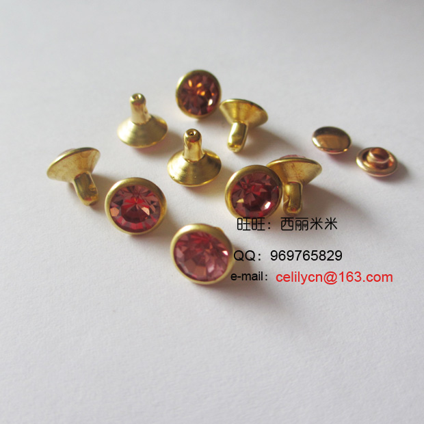 现货管钻撞钉DIY钻钉宠物脖套玻璃A钻皮带铆钉镶钻钮扣彩色详情17