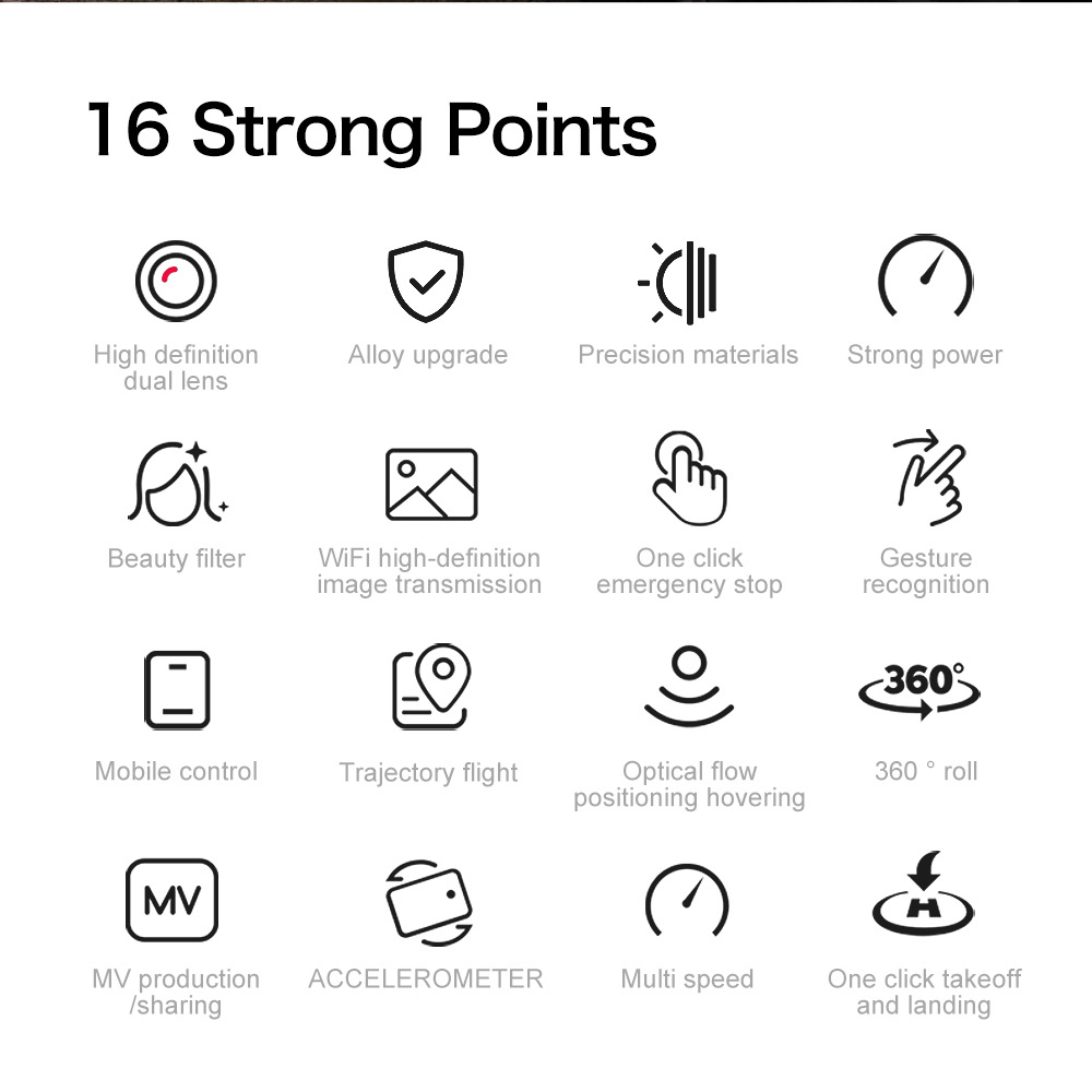 迷你无人XD1航拍四轴飞行器跨境遥控玩具飞机光流定高合金drone详情26