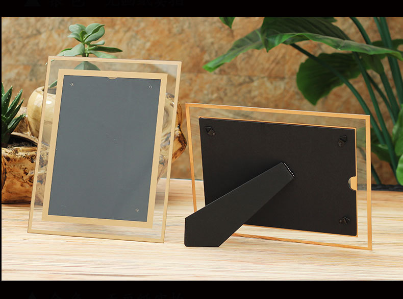 水晶玻璃透明相框摆台6寸7寸8 a4创意10简约照片框架画框像框批发详情28