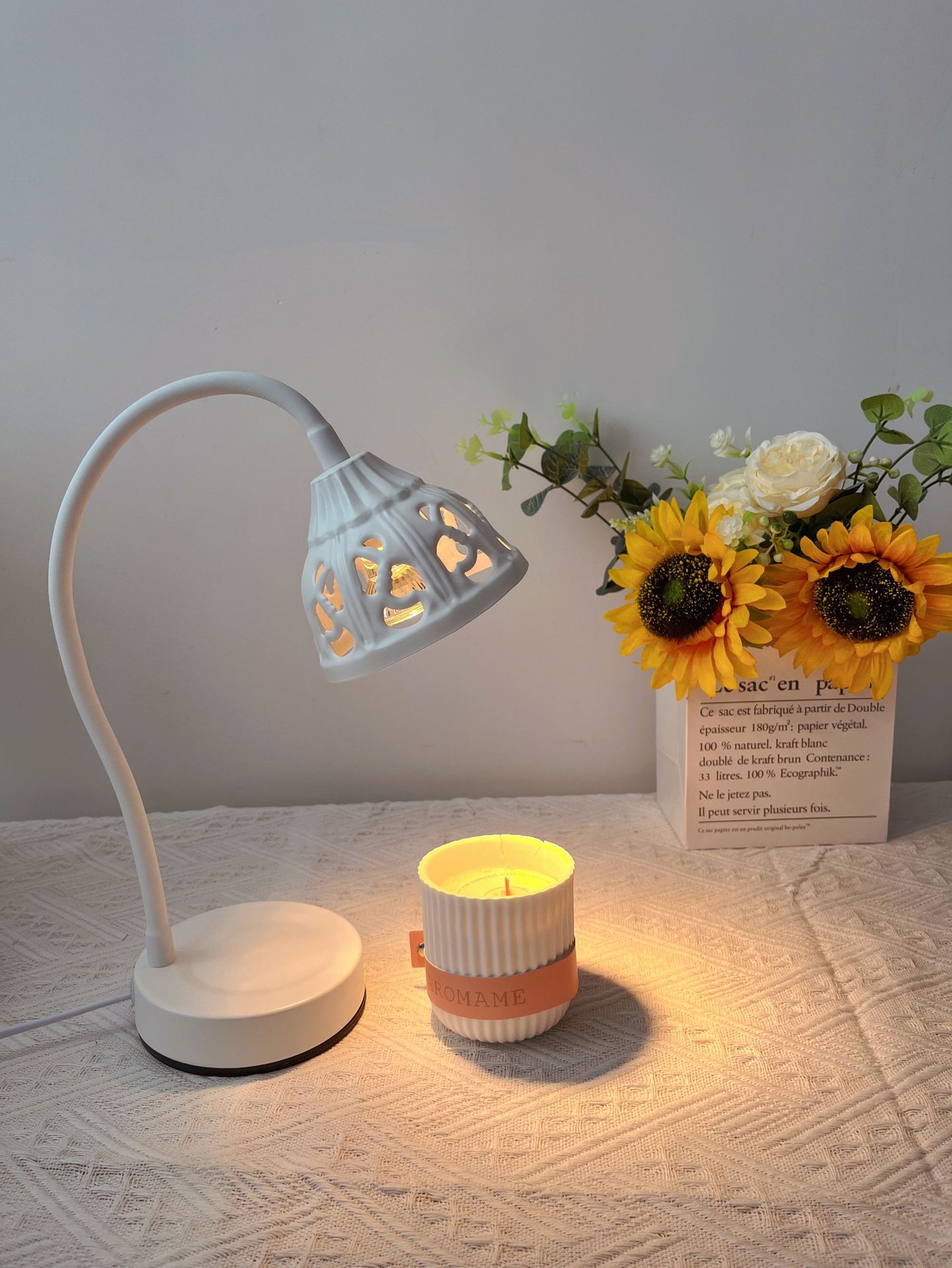 Bedroom bedside lamp, flameless aroma diffuser lamp, atmosphere wax melting lamp, candlestick lamp, melting candle lamp, dimming timer, night light, table lamp pic 8