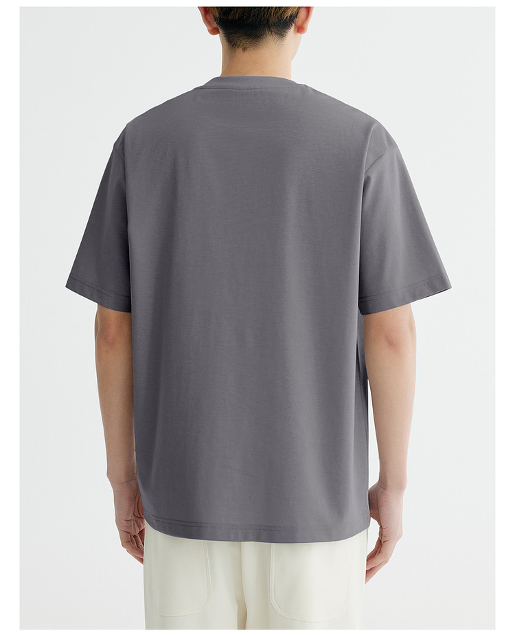 Quick-drying ice silk cotton simple letter print short-sleeved T-shirt for men 2024 summer slightly loose silk gloss half-sleeved T-shirt pic 20