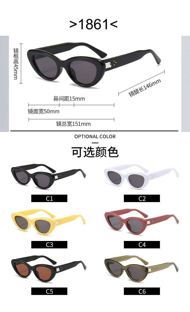墨镜gm女士复古小框太阳眼镜 猫眼太阳镜墨镜 防紫外线sunglasses详情18