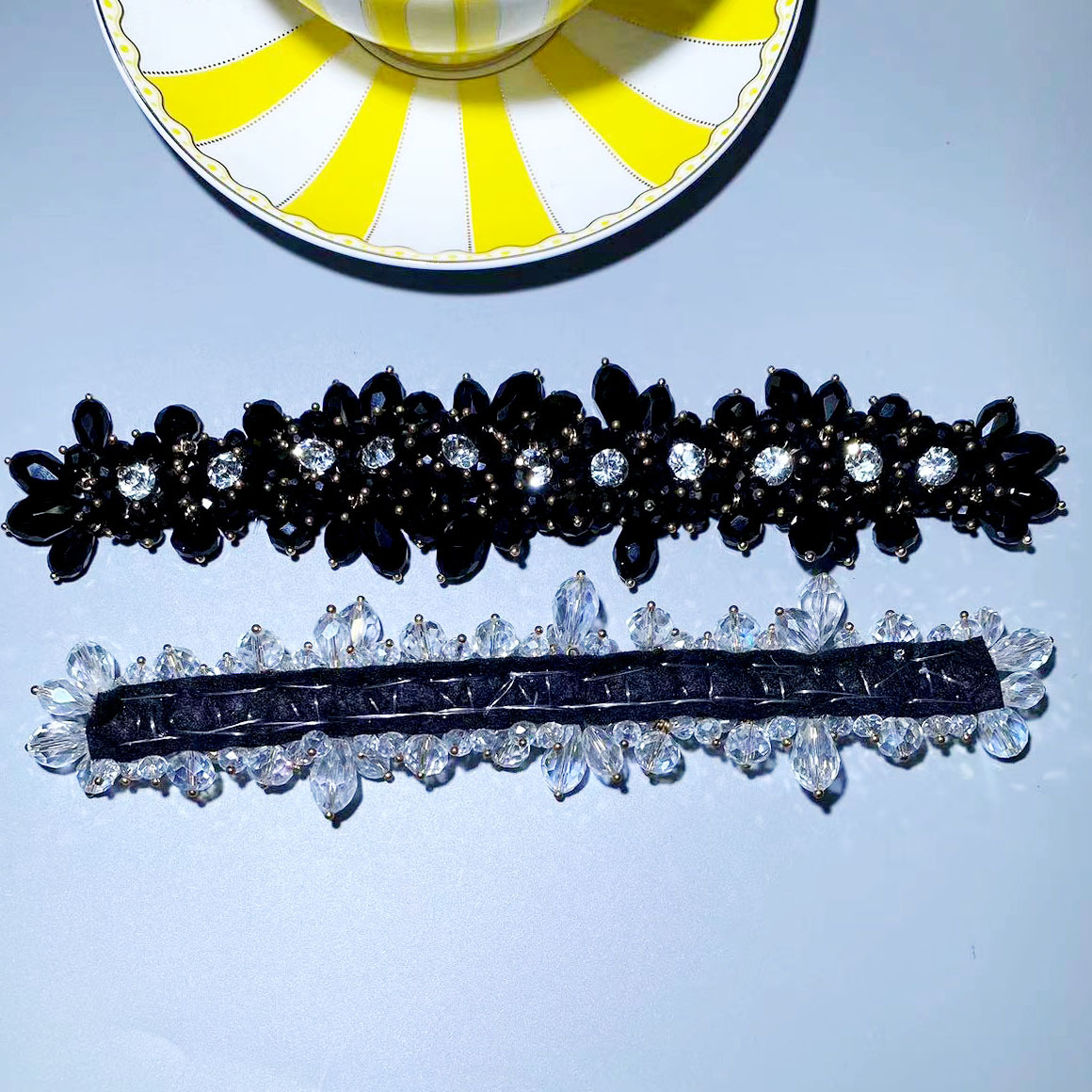 手工制作水晶发饰配件鞋帽服包包配件工厂直销批发可来样做货打版详情5