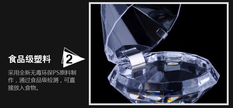 婚庆产品食品级婚庆用品创意水晶钻石形状糖果盒 大小号透明塑料喜糖盒详情5