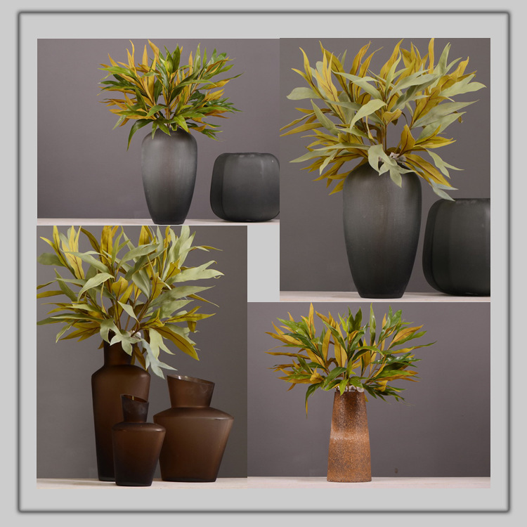 Dongli Flower Industry offers wholesale of artificial double-sided leaves, antler leaves, silver birch leaves, green plants, artificial green plants, indoor living room soft decoration, flower arrangement and matching materials pic 2