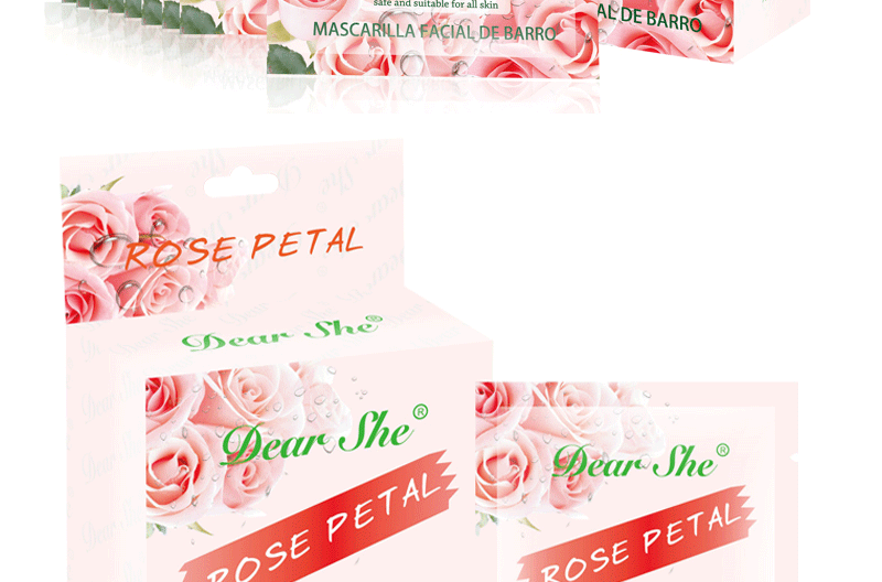 Dear She跨境专供泥膜面膜补水保湿玫瑰涂抹面膜膏英文外贸清洁详情16