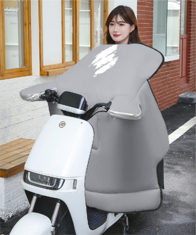 电动车挡风被亲子款冬季加厚防风罩摩托车通用挡风被护腿护肩罩详情2