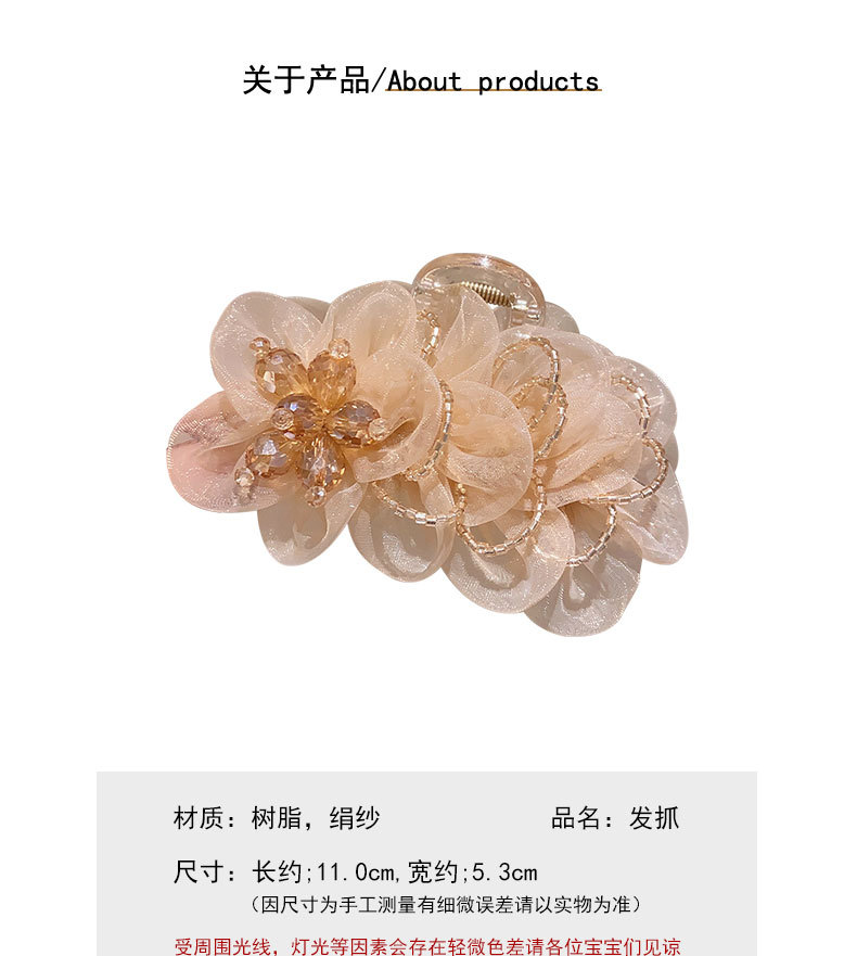 气质绢纱花朵抓夹女高级感后脑勺盘发鲨鱼夹2024年新款发夹显发量详情5