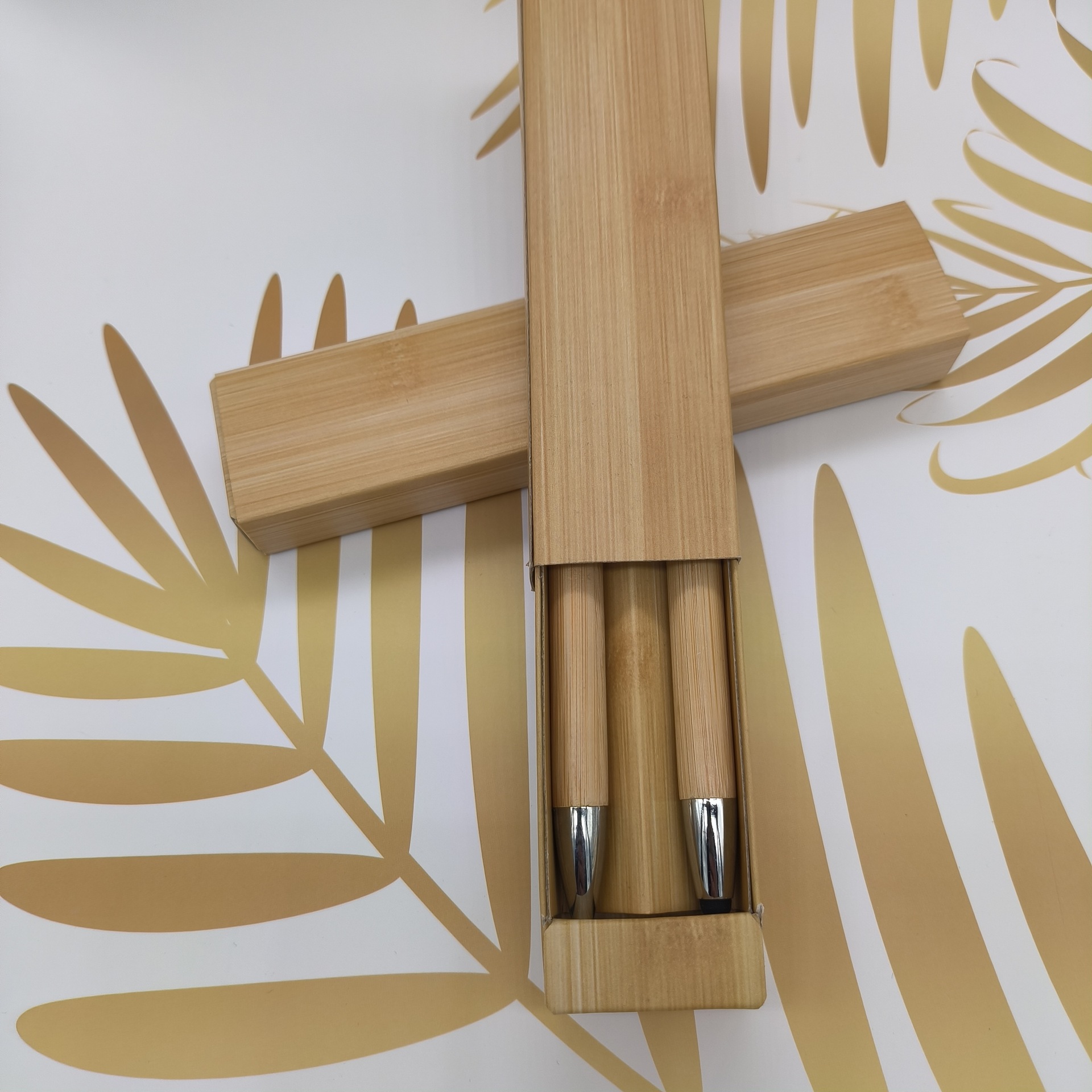 In-stock bamboo pen set, metal hook, bamboo and wood rod, touch head, ballpoint pen, printed color logo, advertising pen pic 4