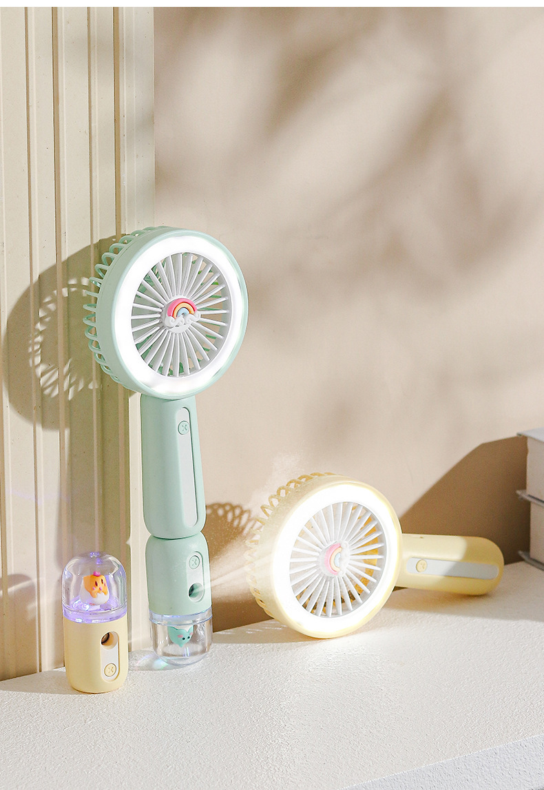 2023年新款热卖手持带灯充电风扇 迷你喷雾补水仪风扇X30风扇批发详情14