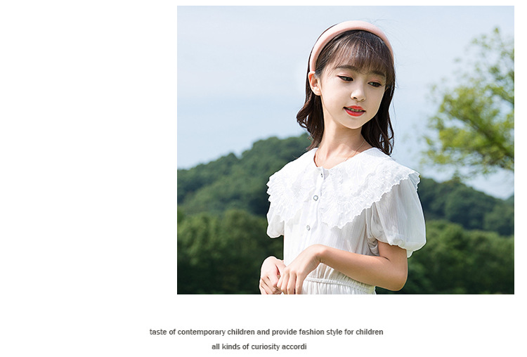 A new Korean-style stylish dress for girls, a short-sleeved princess dress, and a popular chiffon puffed-sleeve dress for children pic 11