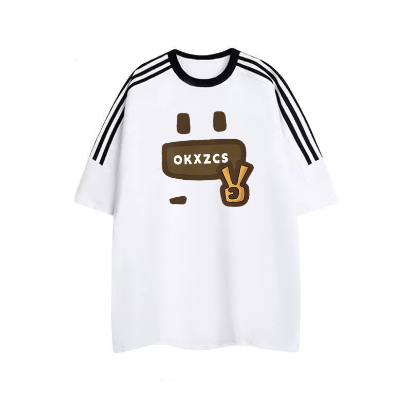 纯棉条纹设计感短袖t恤女夏季新款宽松美式复古港味chic小众上衣详情10