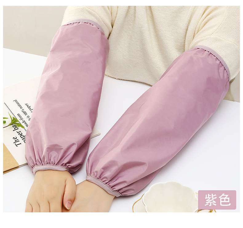 Wholesale of extended and enlarged waterproof sleeve sleeves in solid color, oil-proof, labor protection sleeves for men and women, adults and students pic 16