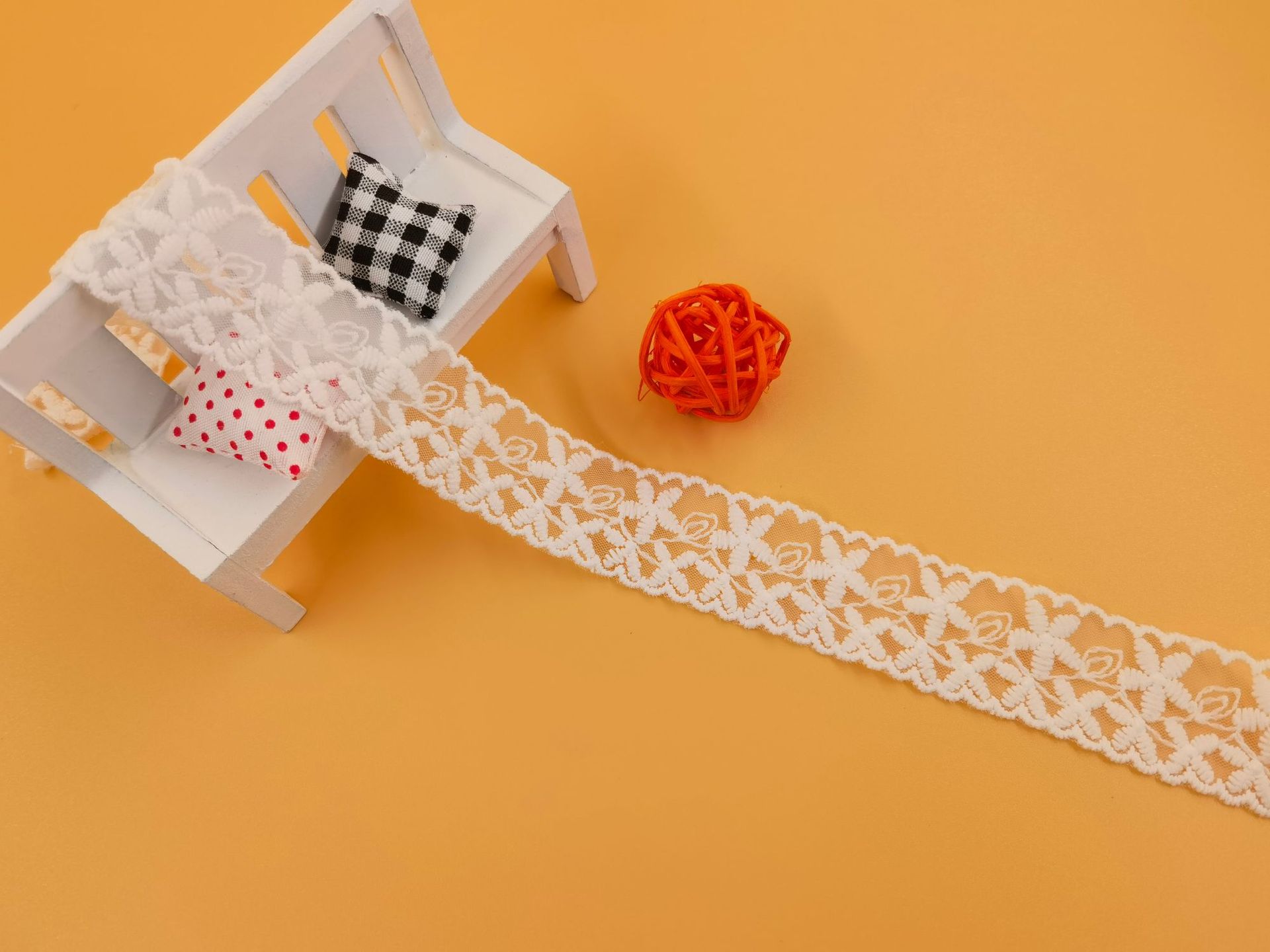 2.5cm new best-selling clothing lace accessories from the US network, double-sided lace lace accessories, mesh embroidery lace pic 5