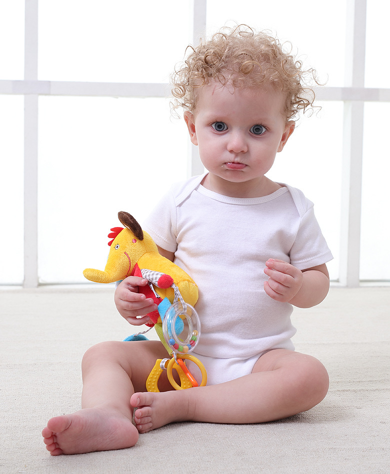 JJOVCE Baby Intelligence Soothing Doll, multi-functional animal bed bell, bed hanger, stroller hanger, baby cloth toy doll pic 3