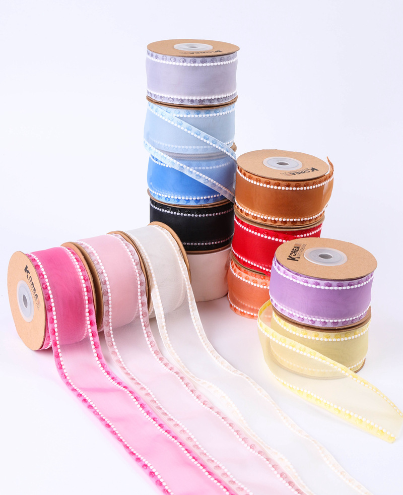 Wide-brimmed white thread snow gauze ribbons, hair accessories, gifts, fresh flowers, shoes, straw hats, butterfly decorations, scallion dots, thick-brimmed ribbons pic 7