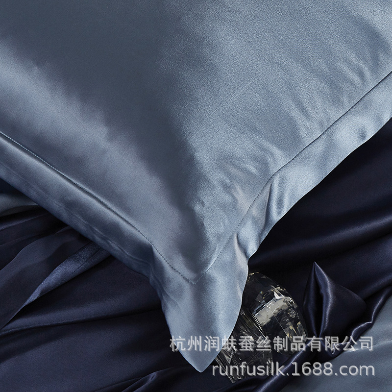 Heavyweight 25mm 100% mulberry silk bedding, wedding silk four-piece set, silk quilt cover and bed sheet pic 14