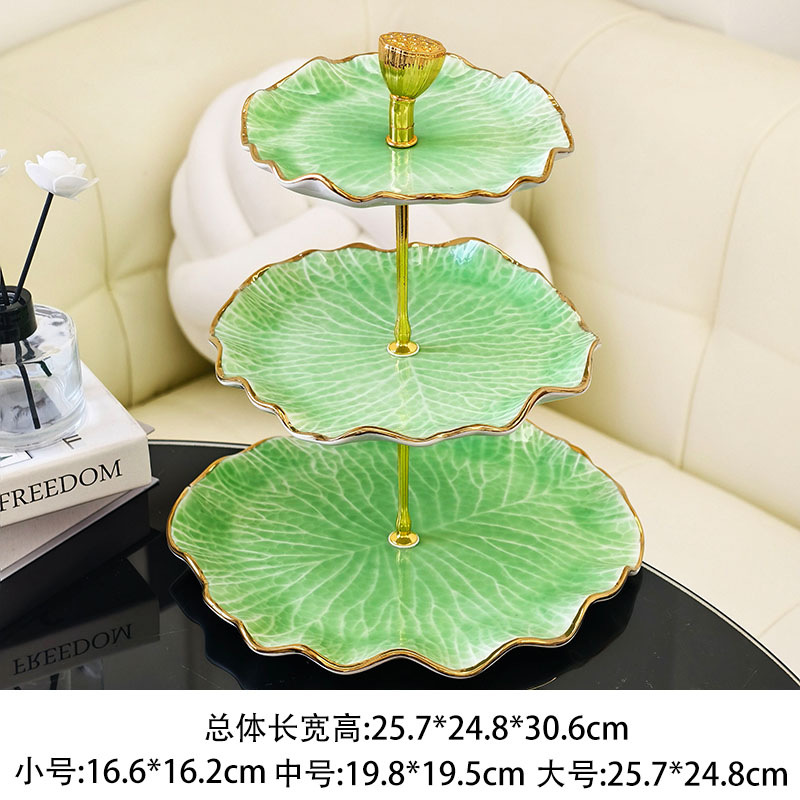 Water ripple ceramic European-style simple fruit plate, light luxury cake stand, dessert table, living room coffee table, dried fruit plate pic 8