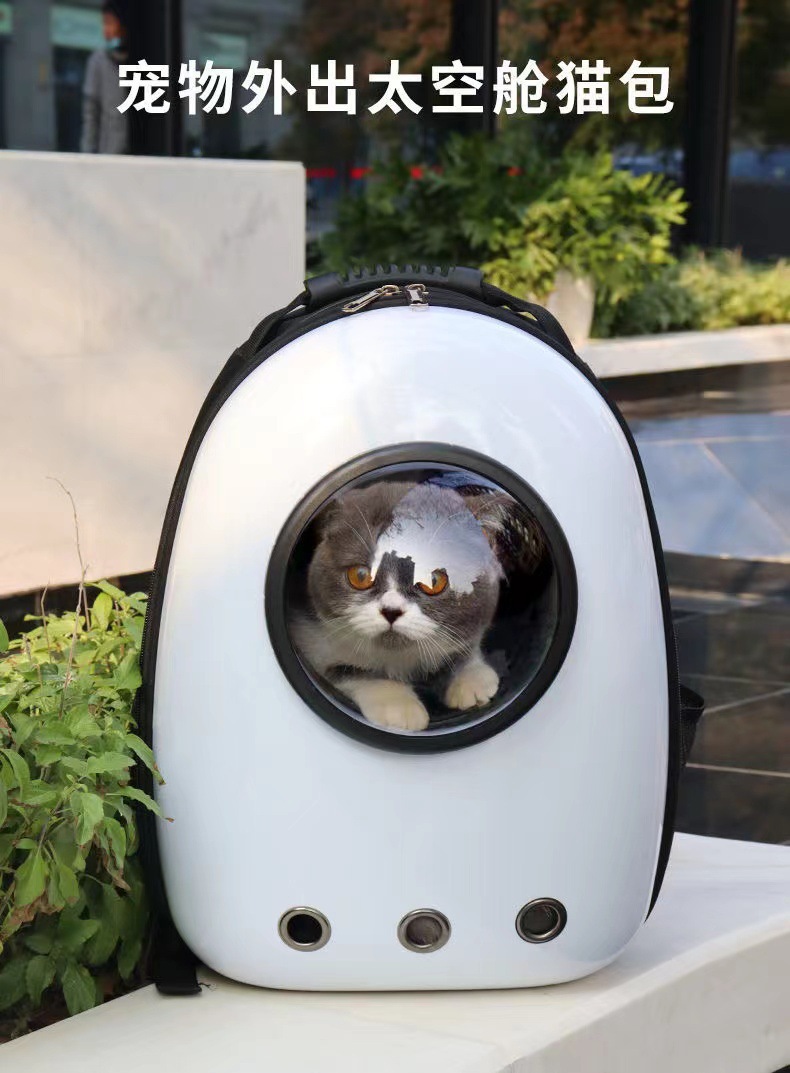 双肩猫包舒爽风扇款宠物包蛋壳大空间外出猫猫包侧开透气详情5