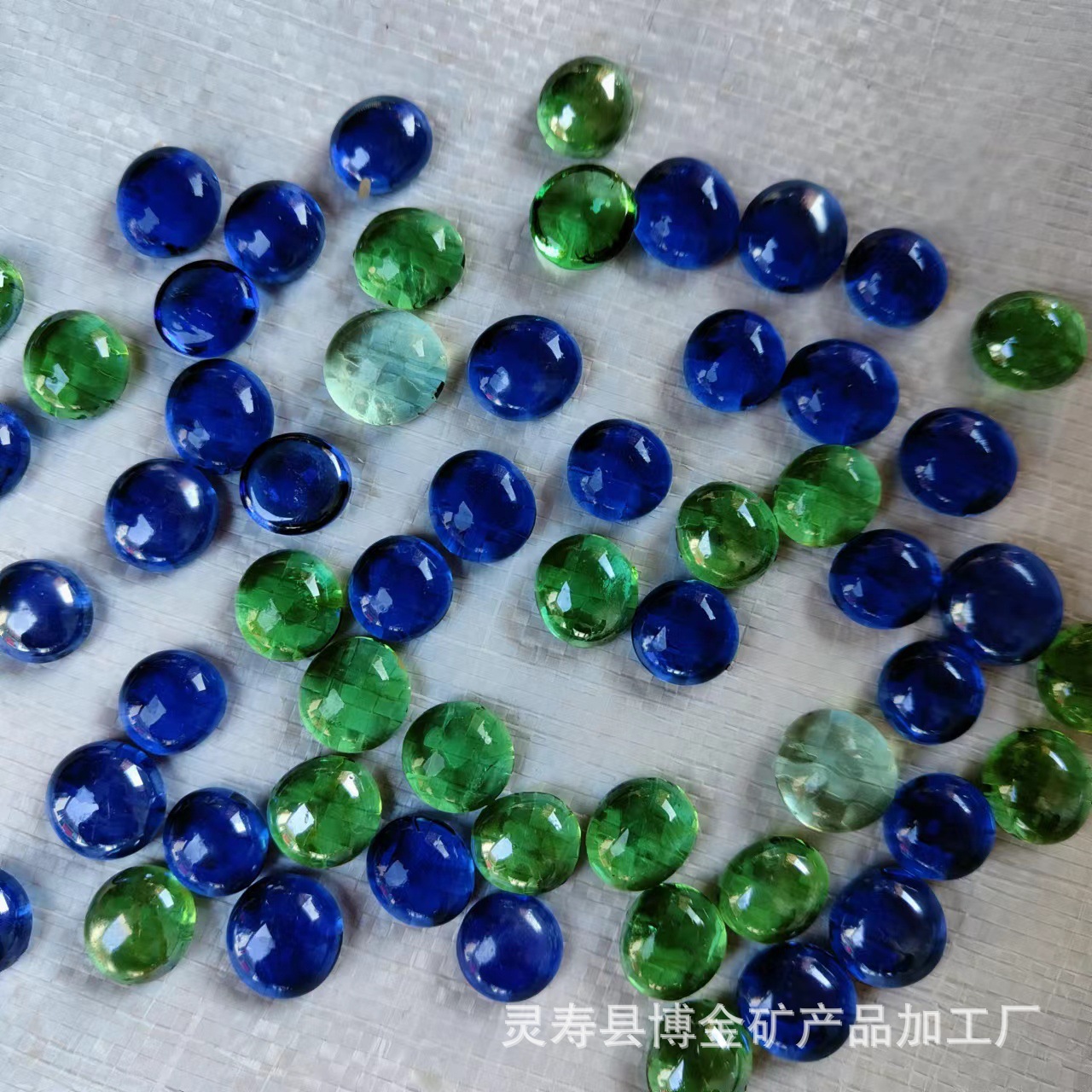 Glass flat beads: 12-14mm, 17-19mm. Glass beads for garden decoration, fish tank base, in various colors pic 11