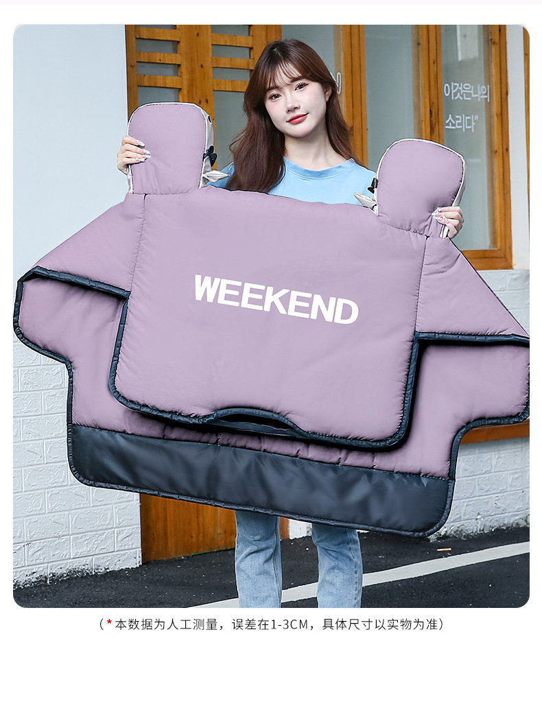 冬款印花防水挡风被侧翼加绒款电瓶车防风被冬季加绒加厚防风罩详情13