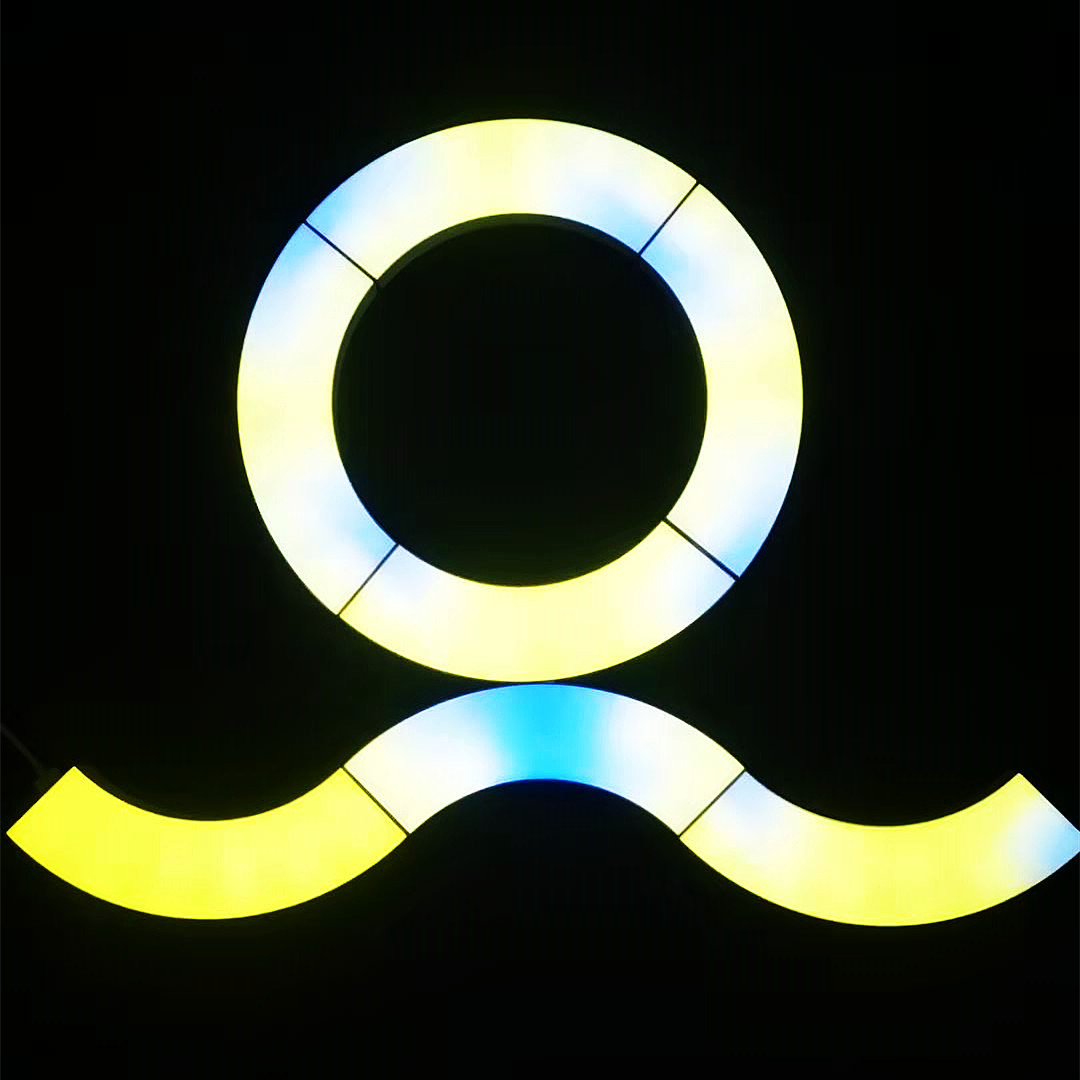 Smartphone APP splicing lights, freely spliced module lights, trapezoidal modules, circular lights, LED decorative lights pic 11