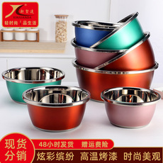 不锈钢盆304食品级多用刨丝盆 餐具和面打蛋盆带盖汤碗汤盆漏盆详情5