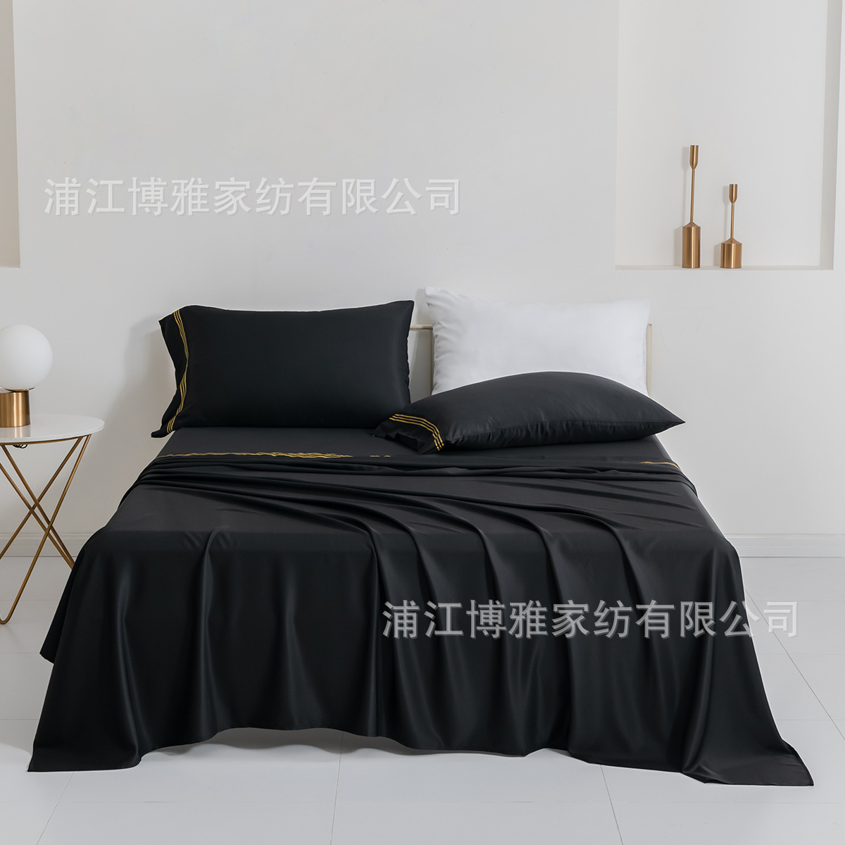 Cross-border exclusive Amazon bedding products, frosted solid color four-piece sets, simple quilt covers, bed sheets and bed caps, factory wholesale pic 9