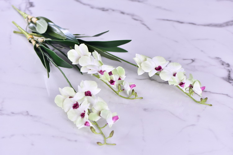 Factory direct sales of high-end artificial dendrobium, wholesale of artificial flowers with leaves, home decoration of Phalaenopsis and Lanjin artificial plants pic 18