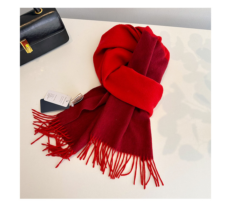 2023流苏拼色羊毛围巾双面披肩两用情侣外搭保暖围脖冬详情21